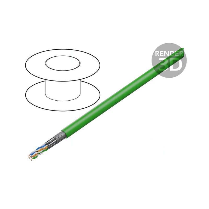 Cablu ETHERLINE Cat.7 S/FTP Cu FRNC Verde | Electronic-mag.ro | Componente Electronice