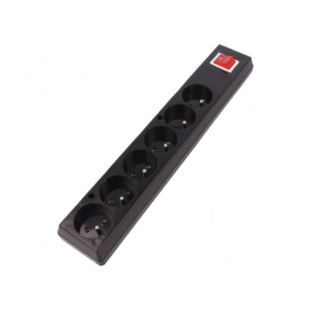 Conector Alimentare AC Mamă Splitter 2P PE 250V 16A Negru | Electronic-mag.ro | Componente Electronice