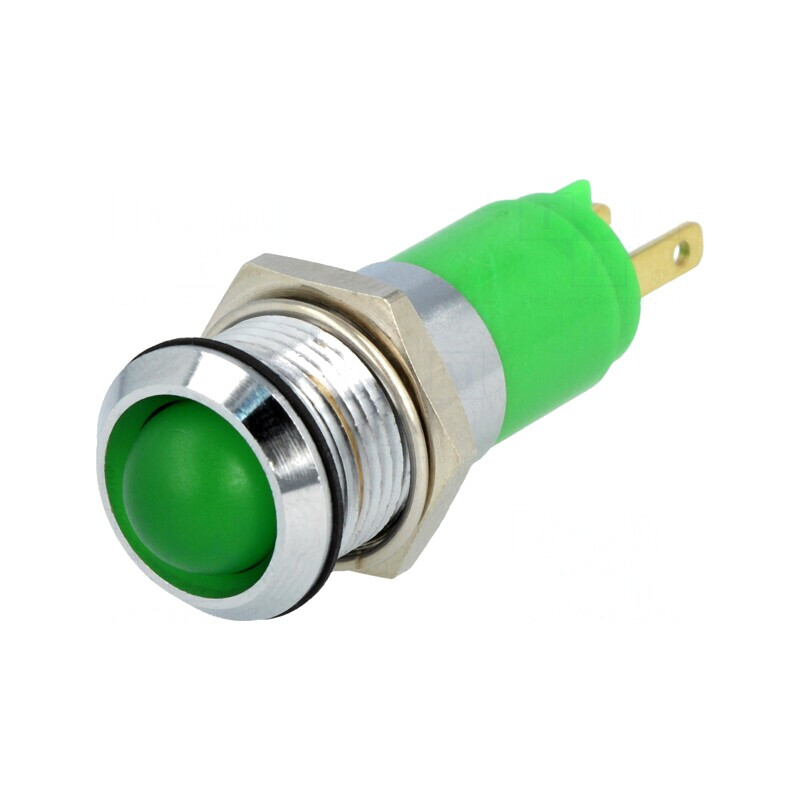 Lampa indicator LED verde 24-28V 14.2mm | Electronic-mag.ro | Componente Electronice