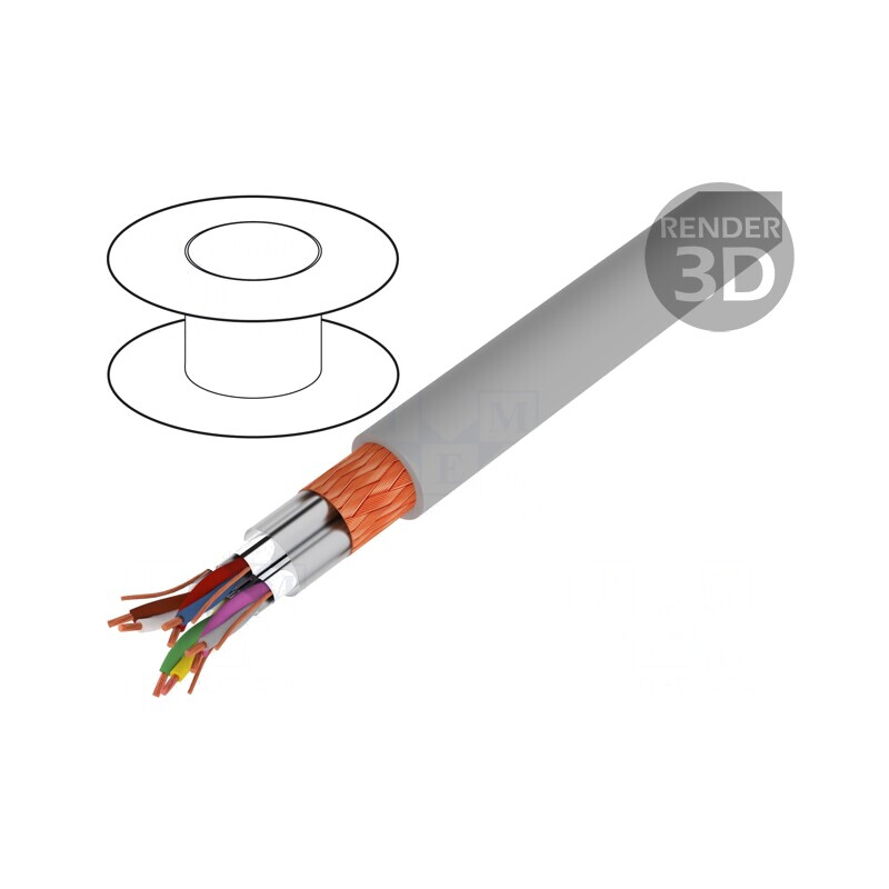 Cablu PVC gri 250V 4x2x0,5mm2 cu autostingere | Electronic-mag.ro | Componente Electronice