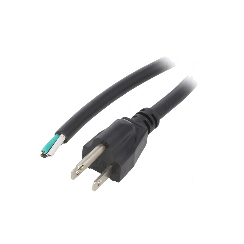 Cablu NEMA 5-15 3x16AWG PVC 3m Negru 13A | Electronic-mag.ro | Componente Electronice