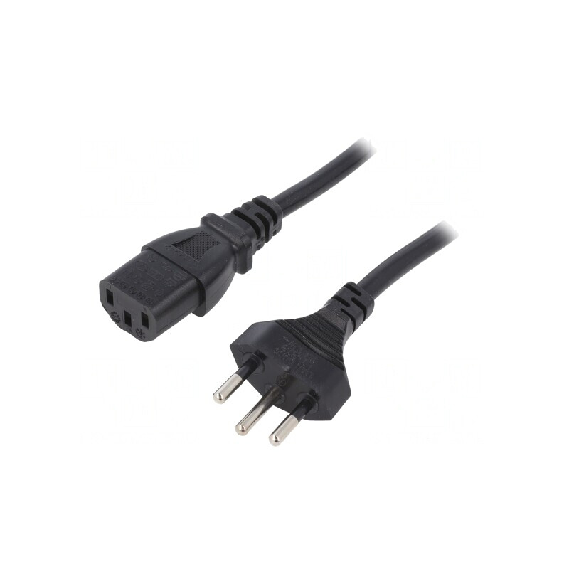 Cablu de Alimentare 3m Negru 10A 3x1mm2 IEC C13-SEV-1011 | Electronic-mag.ro | Componente Electronice