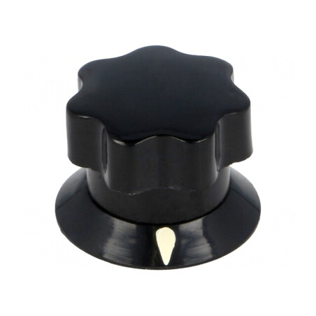 Buton rotativ cu indicator negru Ø6mm ABS | Electronic-mag.ro | Componente Electronice