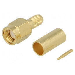 Mufă SMA tată 50Ω crimpare PTFE aurit | Electronic-mag.ro | Componente Electronice