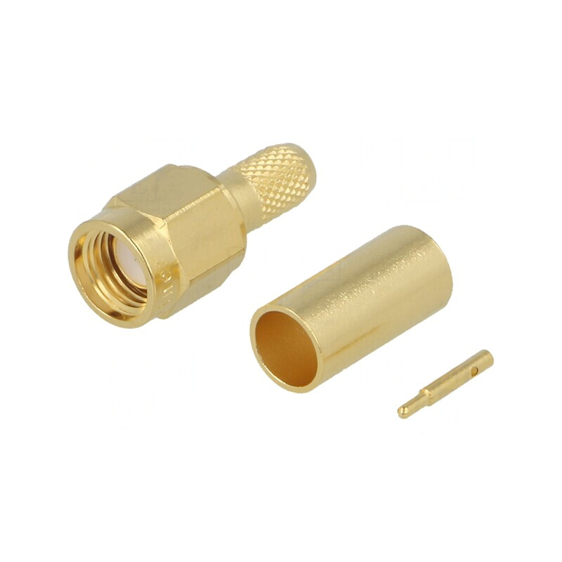 Mufă SMA tată 50Ω crimpare PTFE aurit | Electronic-mag.ro | Componente Electronice