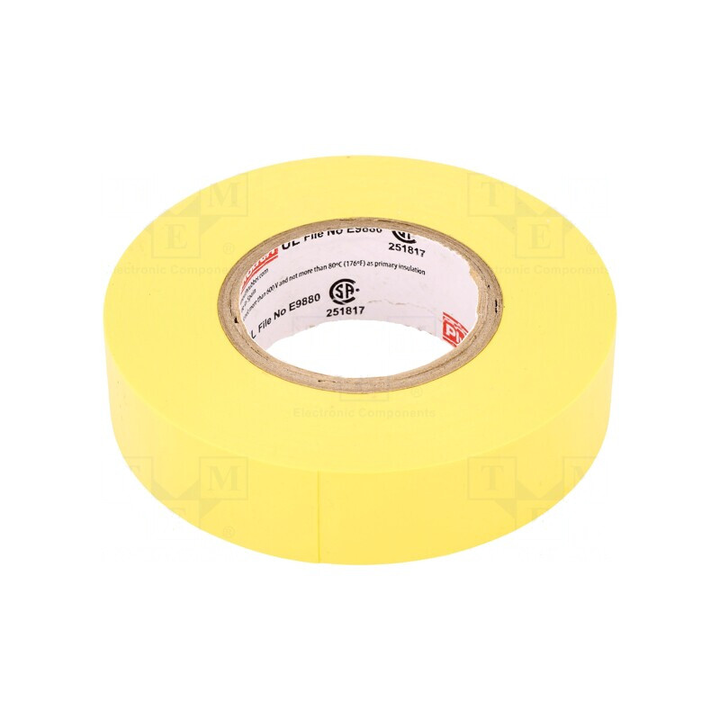 Bandă electroizolantă galbenă 19mm x 20m | Electronic-mag.ro | Componente Electronice