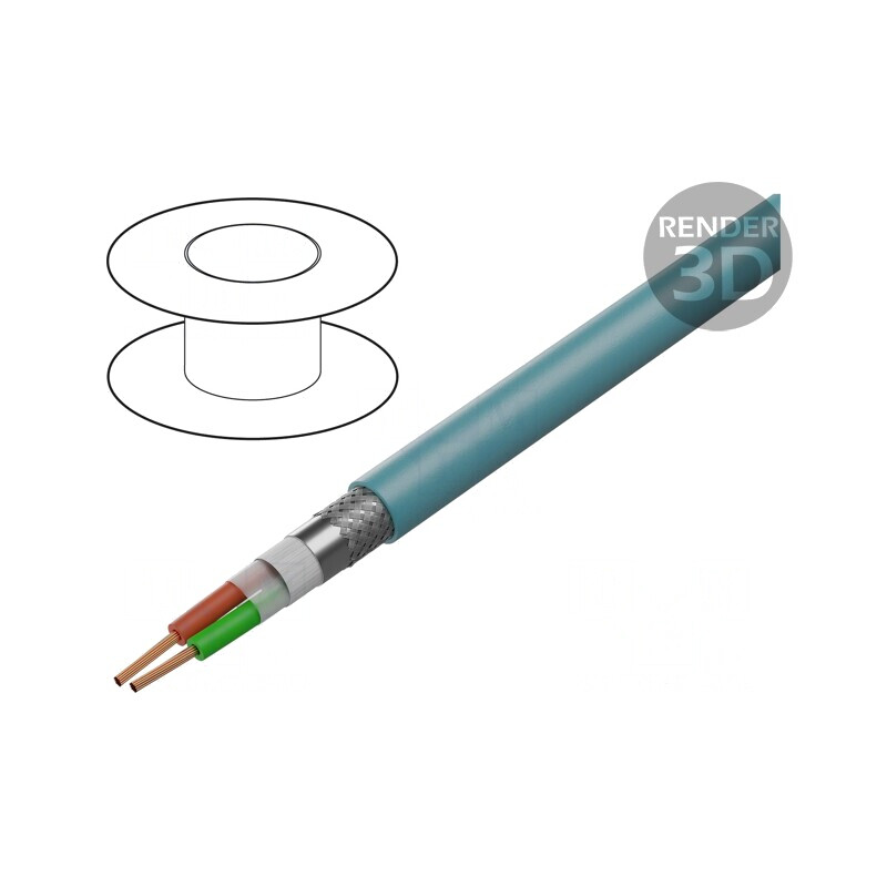 Cablu PROFIBUS 1x2x24AWG Turcoaz PVC | Electronic-mag.ro | Componente Electronice