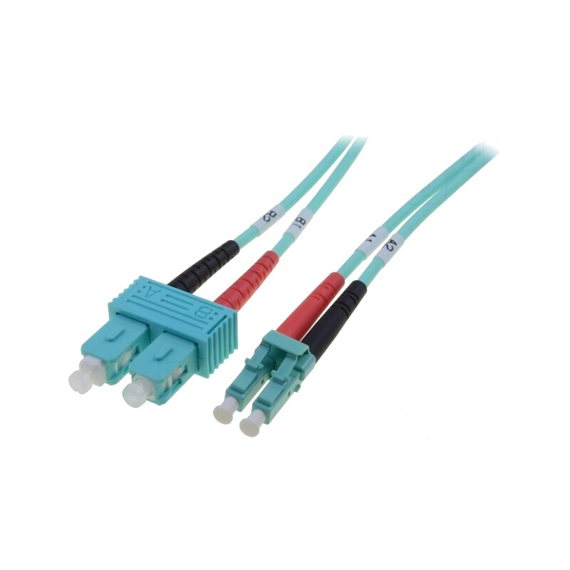 Patch cord fibră OM3 LC/UPC-SC/UPC 2m turcoaz LSZH | Electronic-mag.ro | Componente Electronice