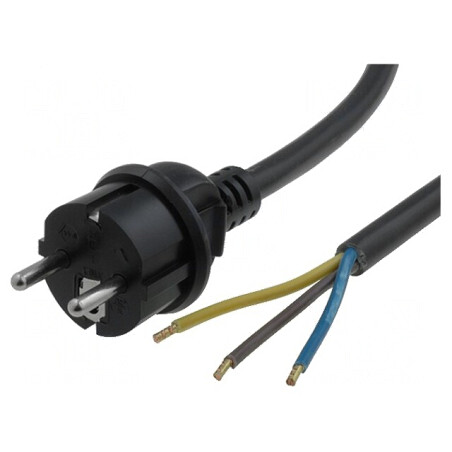 Cablu Electric 3x2,5mm2 1,5m Negru 16A | Electronic-mag.ro | Componente Electronice