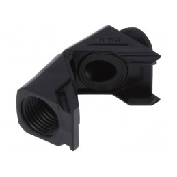Conector unghiular PG9 IP68 poliamidă neagră | Electronic-mag.ro | Componente Electronice