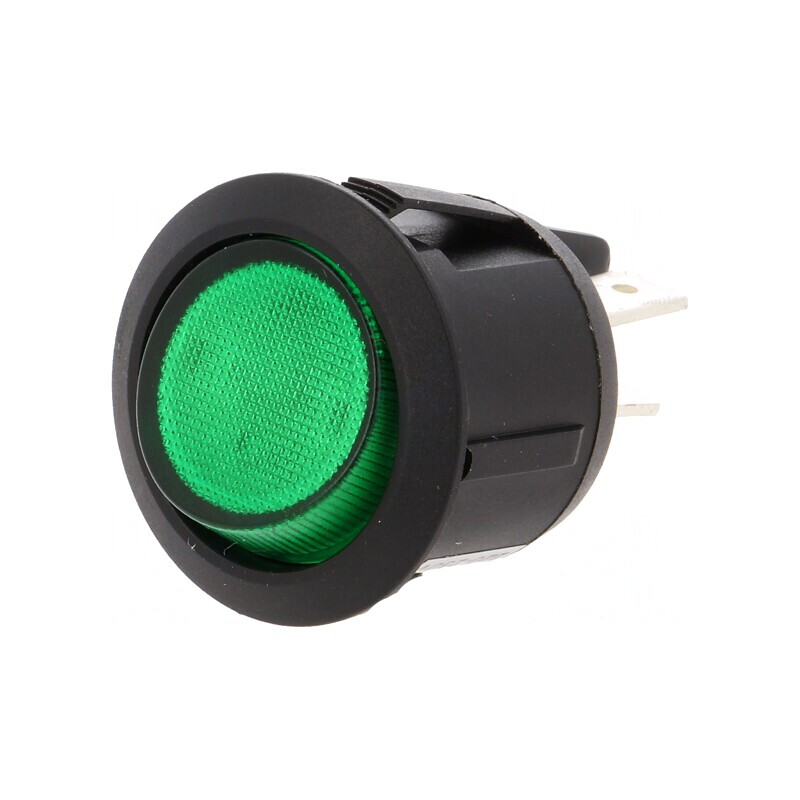 Comutator Rocker Verde ON-OFF cu Lampă Neon 230V 10A/250VAC | Electronic-mag.ro | Componente Electronice