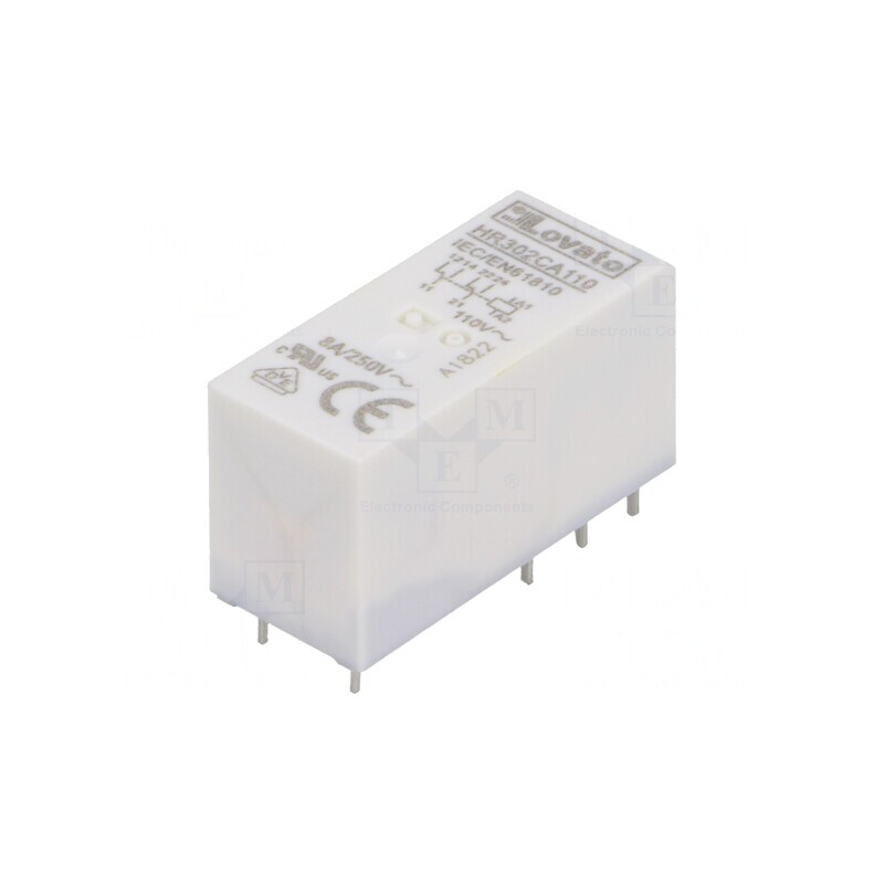 Releu Electromagnetic DPDT 110VAC 8A cu Soclu | Electronic-mag.ro | Componente Electronice
