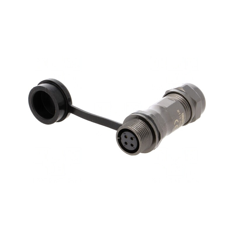 Mufă ST12 Mamă IP67 4 PIN 5A 200V Lipire pe Cablu | Electronic-mag.ro | Componente Electronice