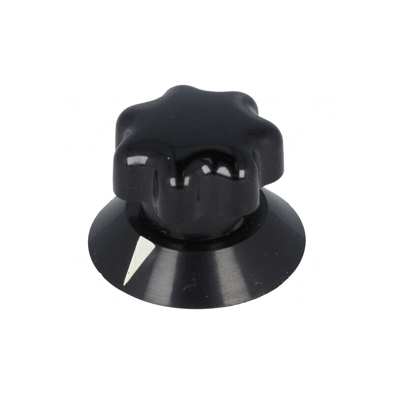 Buton rotativ negru cu indicator ABS 6mm 25x22mm | Electronic-mag.ro | Componente Electronice
