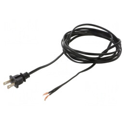 Cablu Alimentare 2x18AWG NEMA 1-15 2.7m Negru 10A | Electronic-mag.ro | Componente Electronice