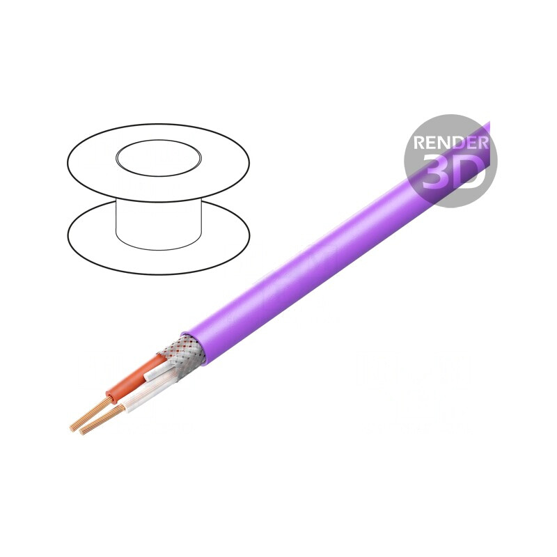 Cablu CAN bus 1x2x0,34mm2 Cu PUR Violet 250V | Electronic-mag.ro | Componente Electronice
