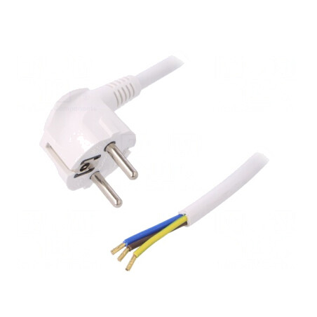 Cablu Alb PVC 3x1,5mm2 2m 16A 250V | Electronic-mag.ro | Componente Electronice