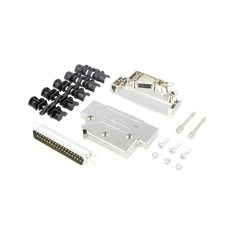 Mufă D-Sub 37 PIN Tată Lipire Neagră | Electronic-mag.ro | Componente Electronice