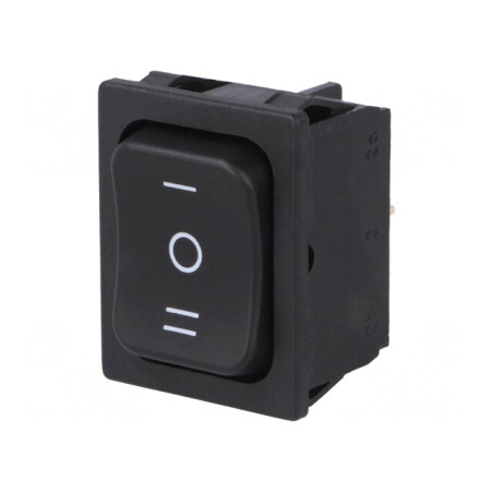 Comutator Rocker DP3T ON-OFF-ON 6A 250V Negru IP40 | Electronic-mag.ro | Componente Electronice