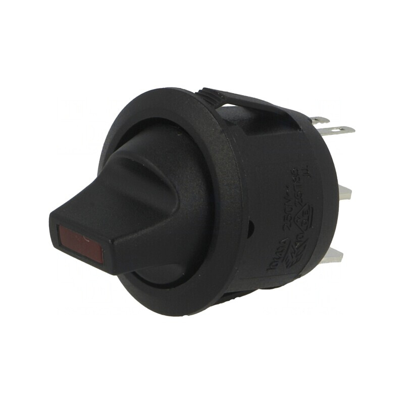 Întrerupător Rocker ON-OFF cu LED Negru 6A/250V | Electronic-mag.ro | Componente Electronice
