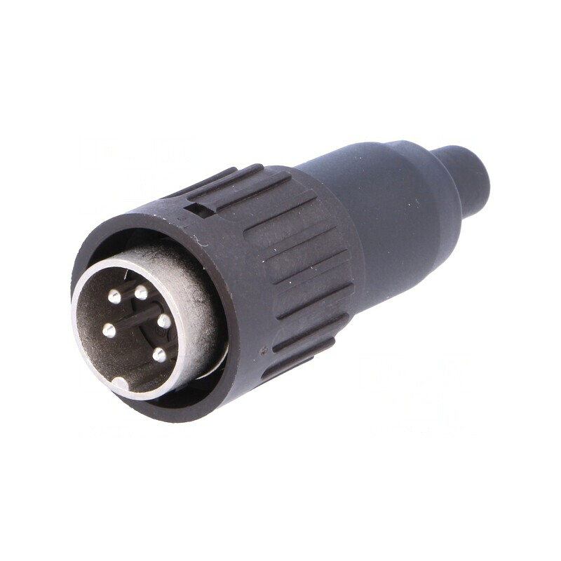 Mufă DIN Tată 5-PIN 240° Drept Pe Cablu | Electronic-mag.ro | Componente Electronice