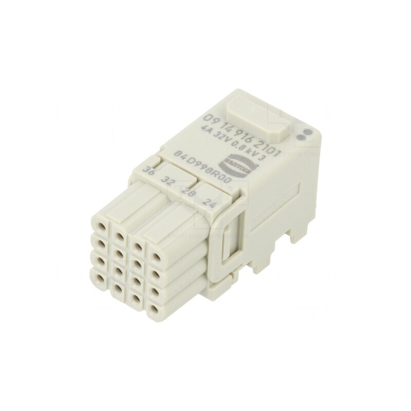 Conector HDC mamă Han-Modular Domino 16 PIN 1 Modul | Electronic-mag.ro | Componente Electronice