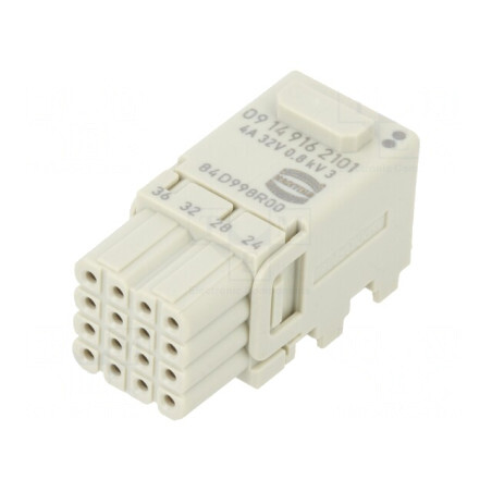 Conector HDC mamă Han-Modular Domino 16 PIN 1 Modul | Electronic-mag.ro | Componente Electronice