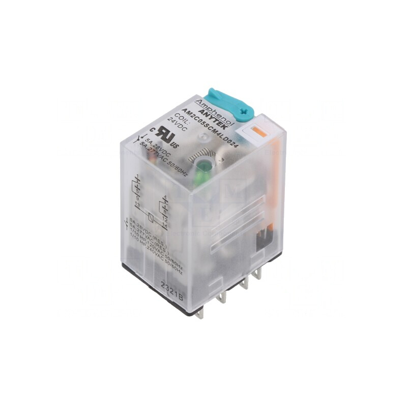 Releu electromagnetic industrial DPDT 24VDC 5A | Electronic-mag.ro | Componente Electronice