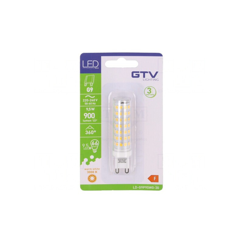 Lampă LED G9 9,5W 3000K 900lm 230V Alb Cald | Electronic-mag.ro | Componente Electronice