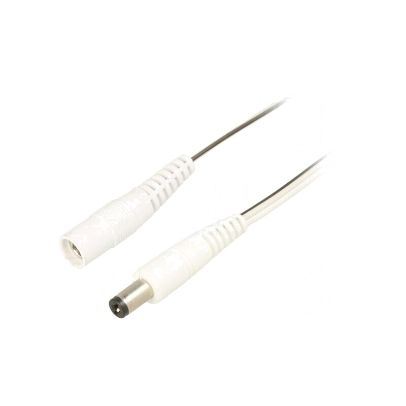 Cablu Alimentare DC Alb 3m 2x0,5mm2 Mufă-Soclu 5,5/2,1 | Electronic-mag.ro | Componente Electronice