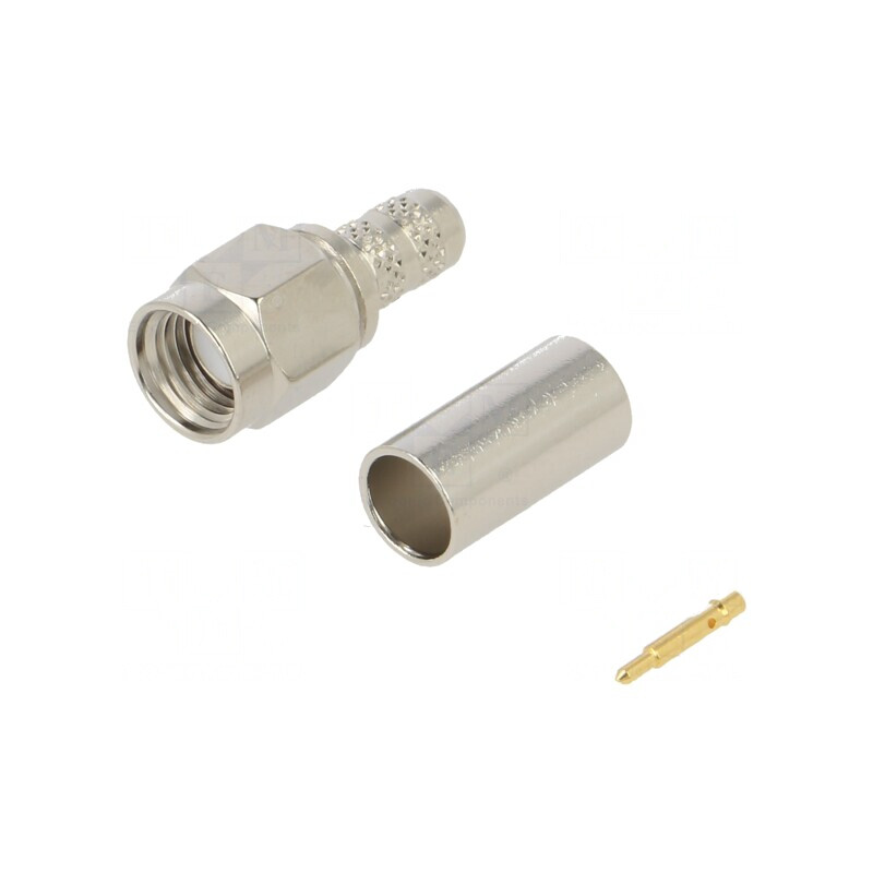 Mufă SMA Tată Drept 50Ω Aurit pentru Lipire și Crimpare PTFE | Electronic-mag.ro | Componente Electronice