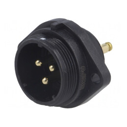 Soclu Conector SP21 Tată 3 Pini IP68 10A Terminal Șurub 500V | Electronic-mag.ro | Componente Electronice
