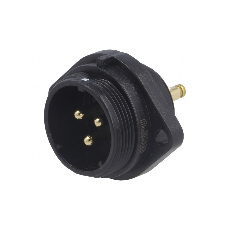 Soclu Conector SP21 Tată 3 Pini IP68 10A Terminal Șurub 500V | Electronic-mag.ro | Componente Electronice