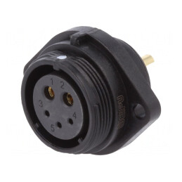 Soclu SP21 Mamă 5 PIN IP68 5A 30A Lipire 500V 0.75mm2 | Electronic-mag.ro | Componente Electronice