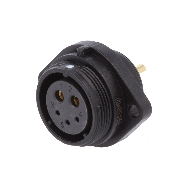 Soclu SP21 Mamă 5 PIN IP68 5A 30A Lipire 500V 0.75mm2 | Electronic-mag.ro | Componente Electronice