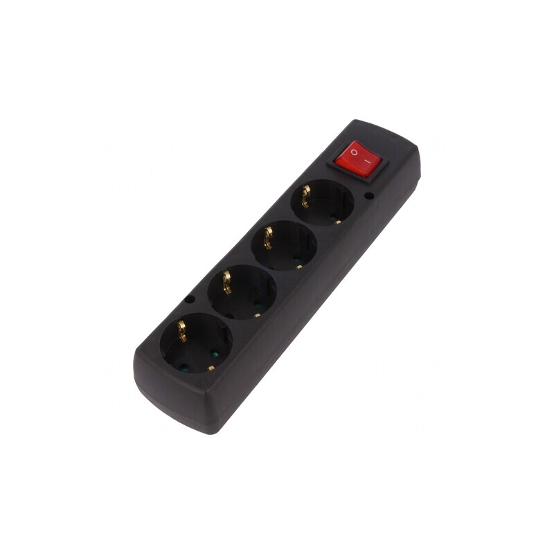 Conector Alimentare AC Mamă Splitter 2P PE 250VAC 16A Negru | Electronic-mag.ro | Componente Electronice