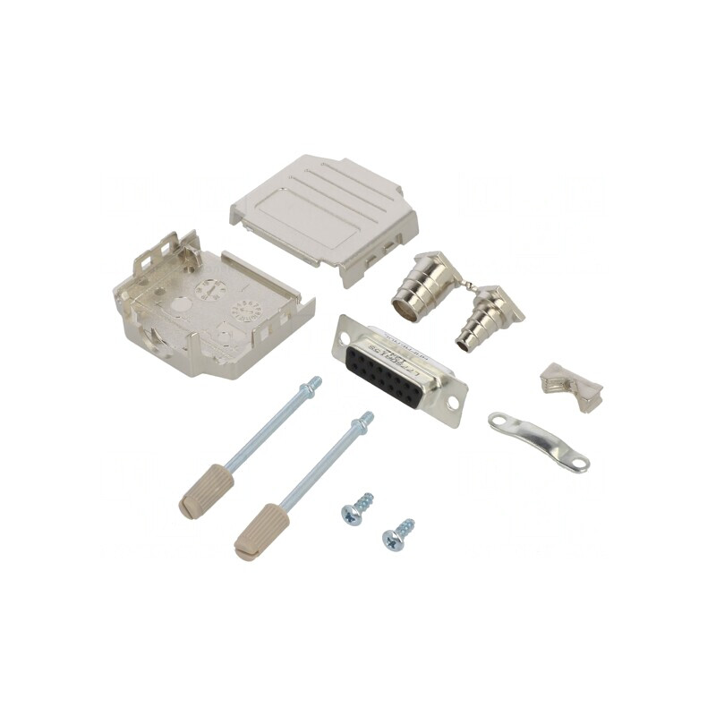 Conector D-Sub 15 PIN Mamă Aurit pentru Cablu | Electronic-mag.ro | Componente Electronice