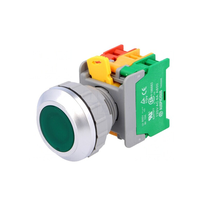 Comutator cu Acționare prin Apăsare 30mm 1NC/NO | Electronic-mag.ro | Componente Electronice
