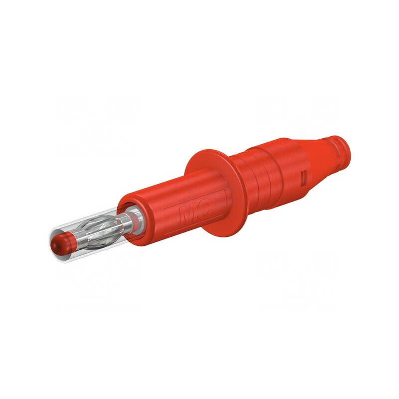Mufă banană 4mm roşie 32A 600V cu izolaţie nichelat | Electronic-mag.ro | Componente Electronice