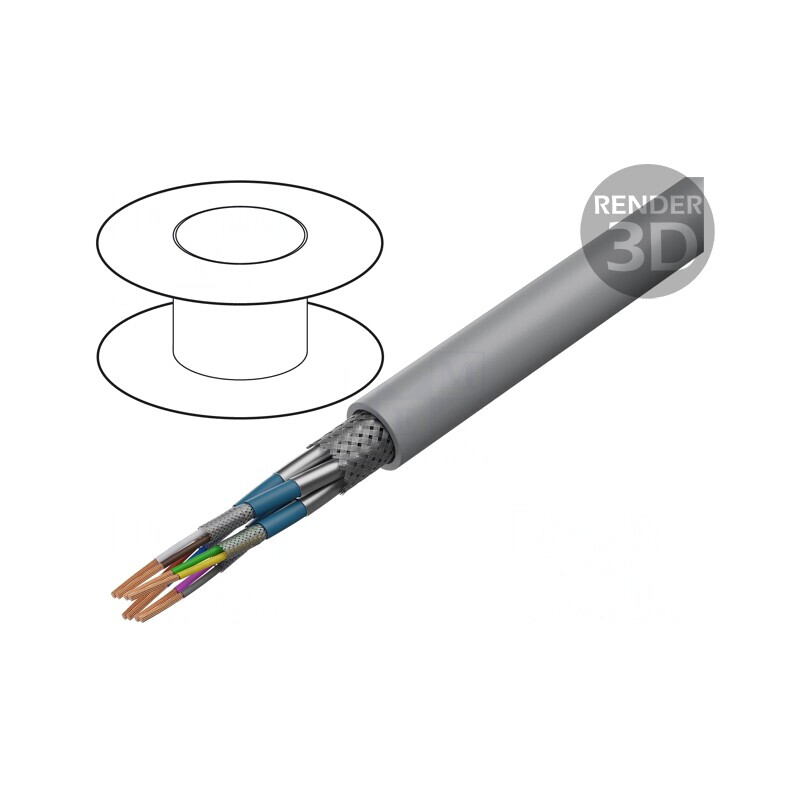 Cablu PVC gri 4x2x0,14mm2 350V cu autostingere | Electronic-mag.ro | Componente Electronice