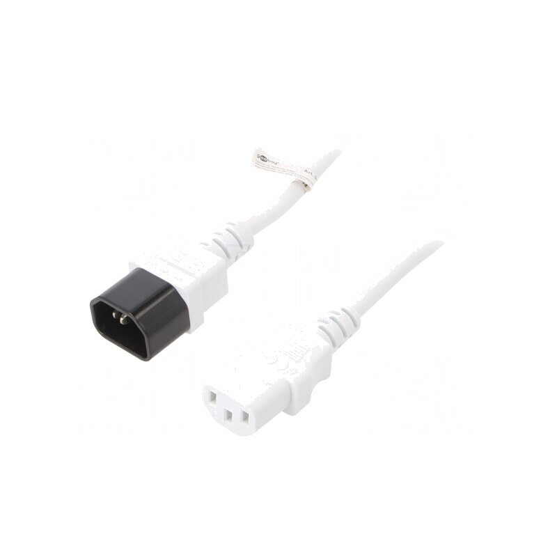 Cablu Alimentare IEC C13 C14 PVC Alb 2m 10A 250V | Electronic-mag.ro | Componente Electronice Cablu Alimentare IEC C13 C14 PVC Alb 2m 10A 250V | Electronic-mag.ro | Componente Electronice