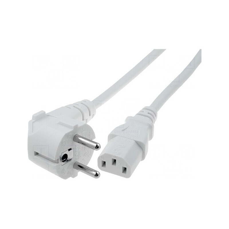Cablu electric 3x1mm2 cu ştecăr în unghi și IEC C13 mamă PVC | Electronic-mag.ro | Componente Electronice