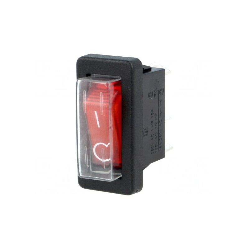 Comutator Rocker ON-OFF 16A 250VAC Lumină Roșie Neon | Electronic-mag.ro | Componente Electronice