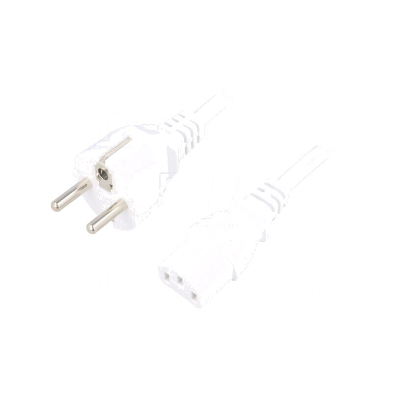 Cablu Alb 3m 3x1mm2 CEE 7/7 la IEC C13 16A | Electronic-mag.ro | Componente Electronice