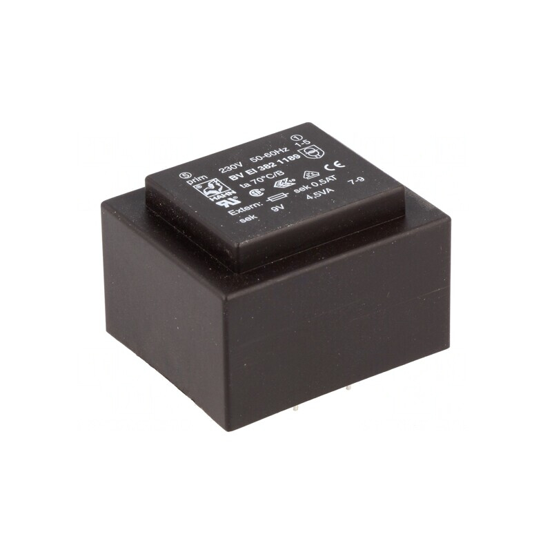 Transformator Encapsulat 4.5VA 230V 9V 500mA PCB | Electronic-mag.ro | Componente Electronice