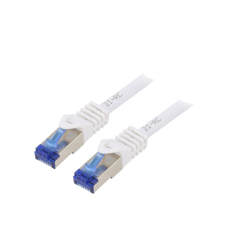 Patch Cord S/FTP Cat6a Alb 3m LSZH | Electronic-mag.ro | Componente Electronice