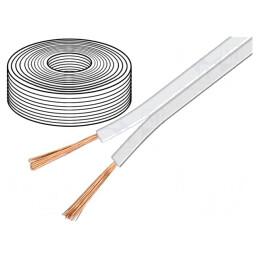Cablu Difuzor 2x0.5mm OFC Alb | Electronic-mag.ro | Componente Electronice