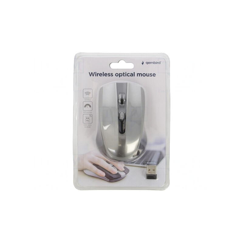 Mouse optic wireless negru/gri USB A 10m 4 butoane | Electronic-mag.ro | Componente Electronice