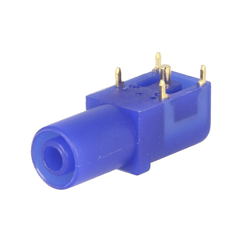Soclu Banană 4mm 24A Albastru Aurit Panou | Electronic-mag.ro | Componente Electronice
