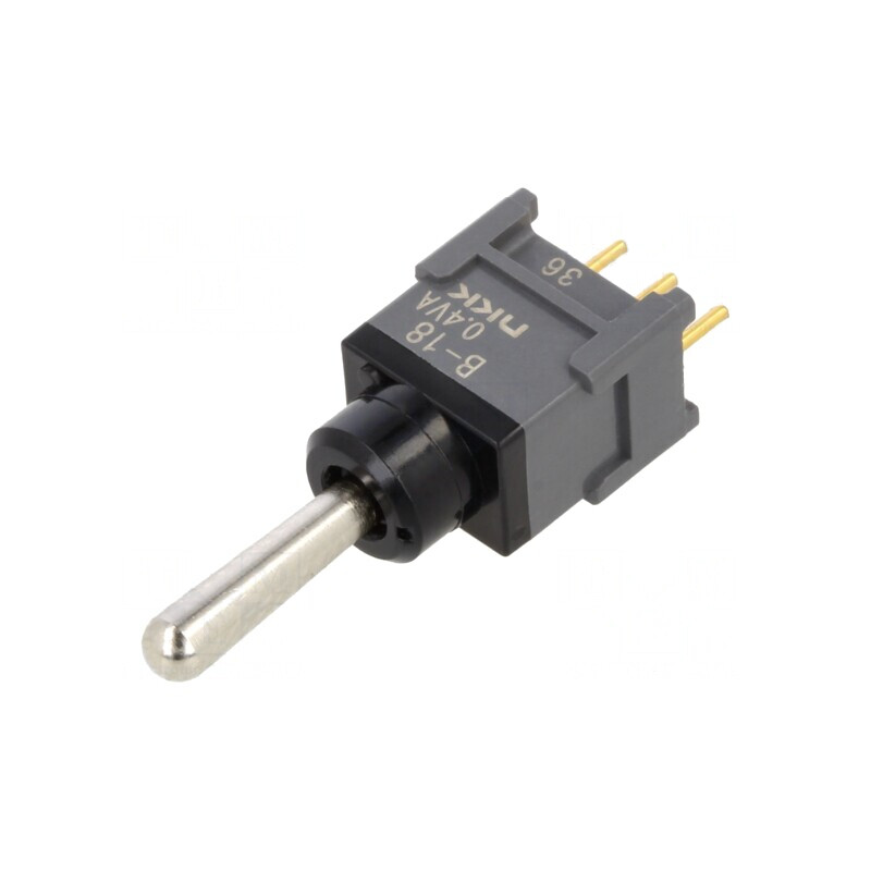 Comutator basculant 3 poziții ON-OFF-ON 0.1A 28VAC THT | Electronic-mag.ro | Componente Electronice